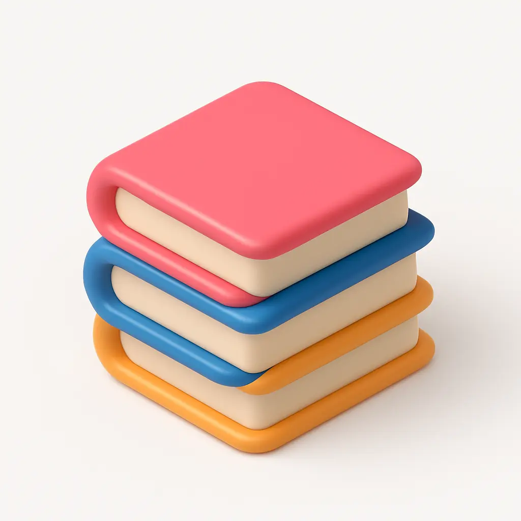 3D Airbnb style icon template colorful books