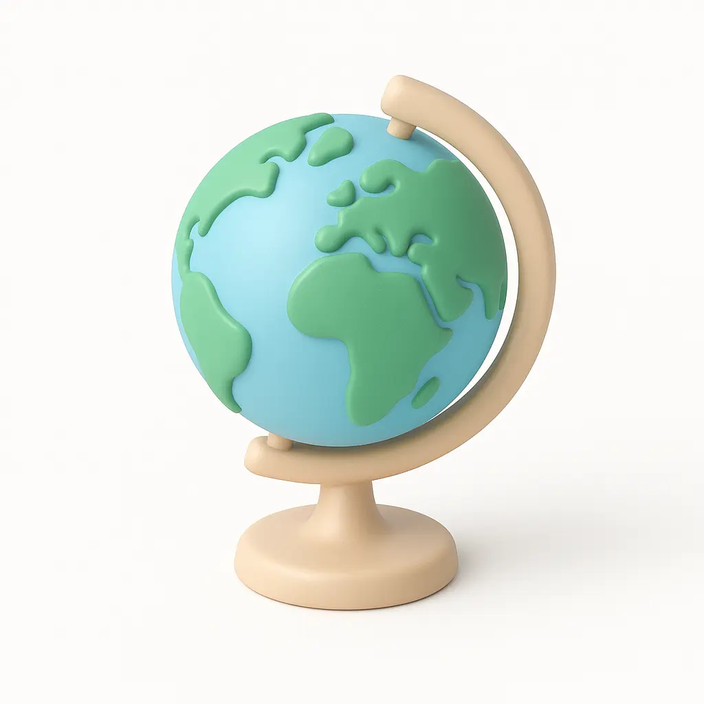 3D Airbnb style icon template globe stand