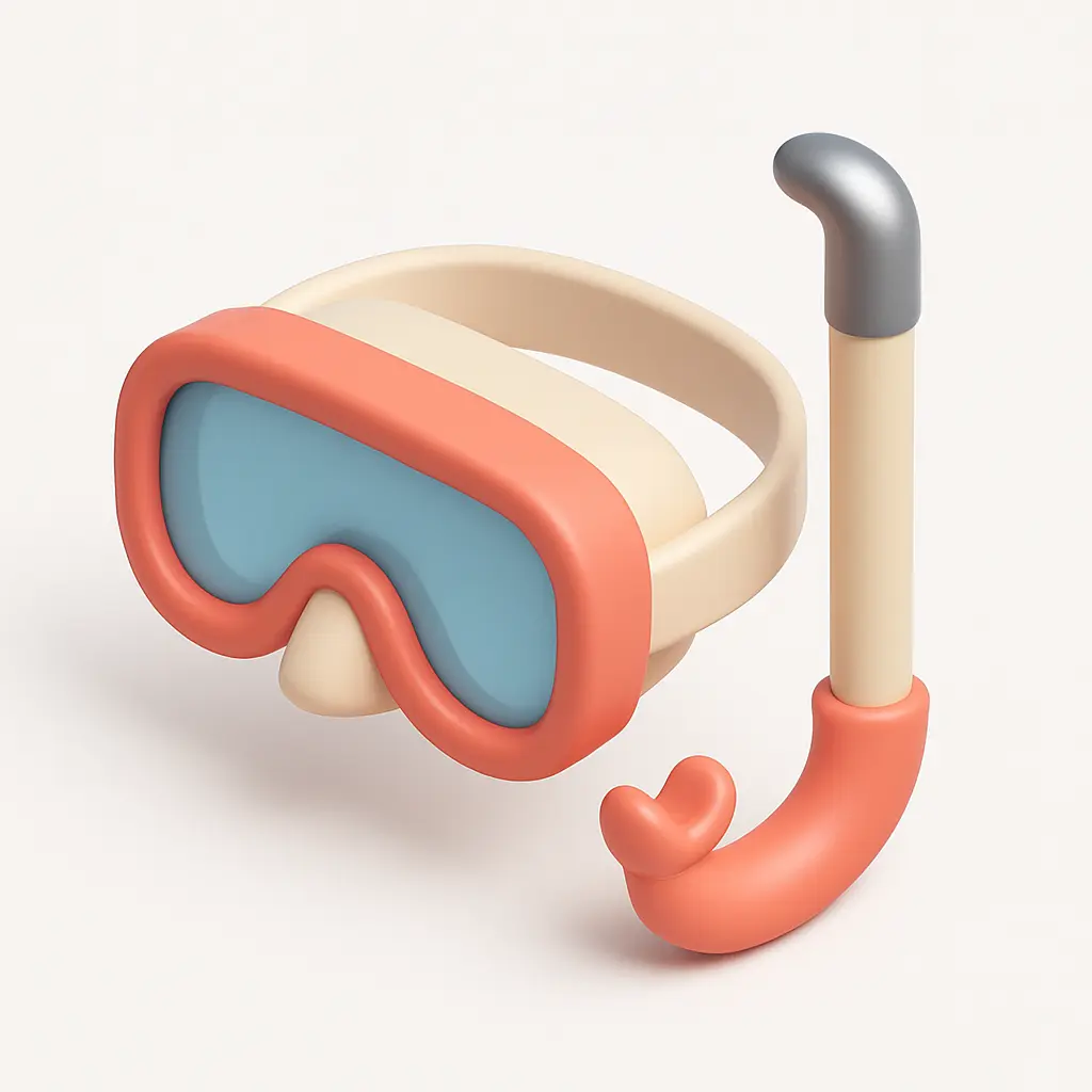 3D Airbnb style icon template snorkeling goggles