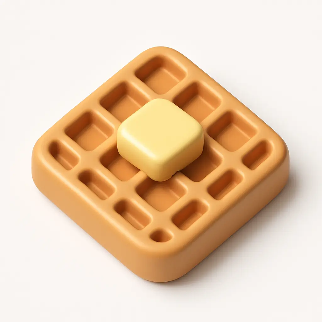 3D Airbnb style icon template waffle with butter