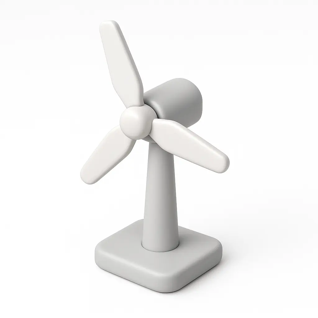 3D Airbnb style icon template wind turbine