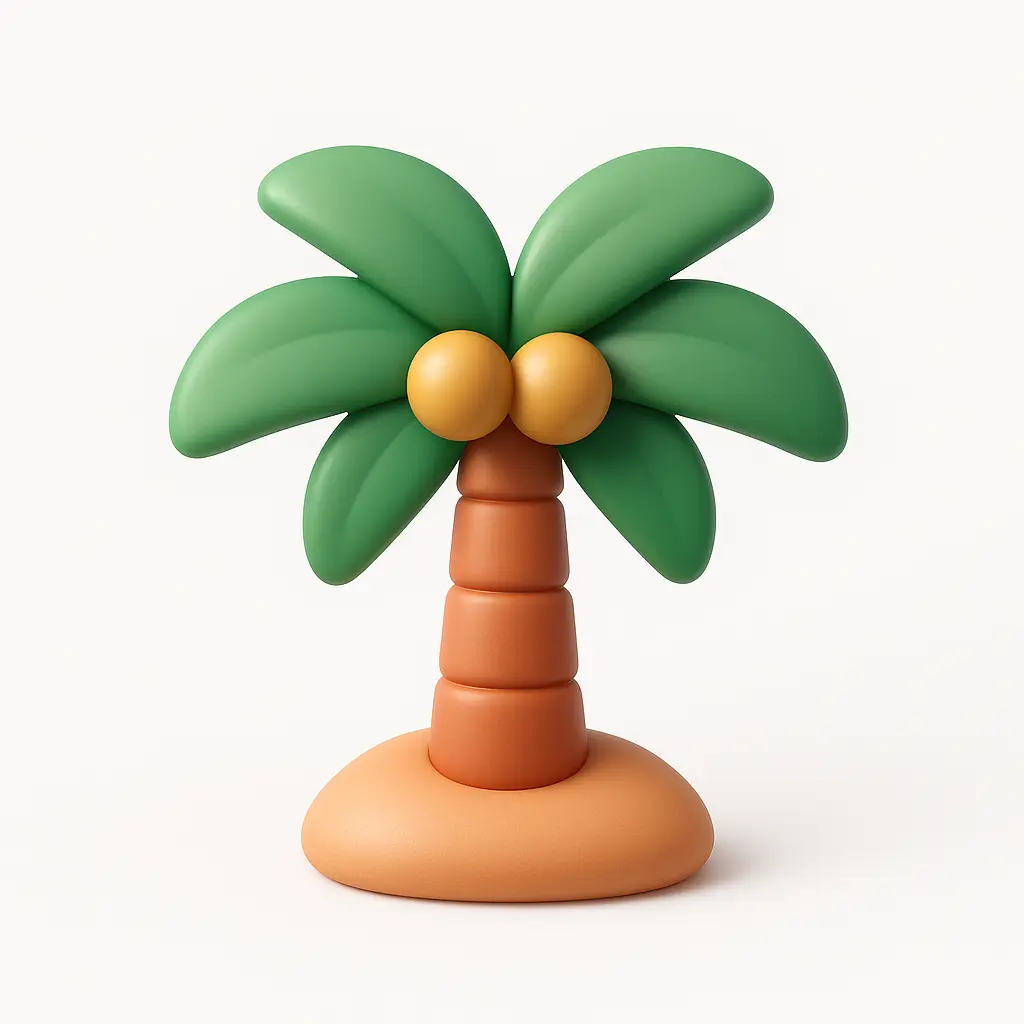3D Airbnb style icon template palm tree