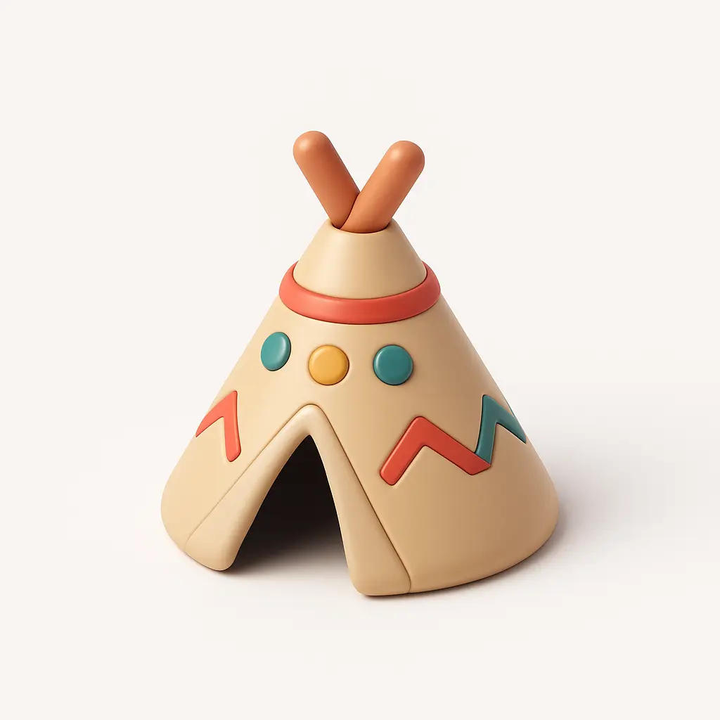 3D Airbnb style icon template teepee tent