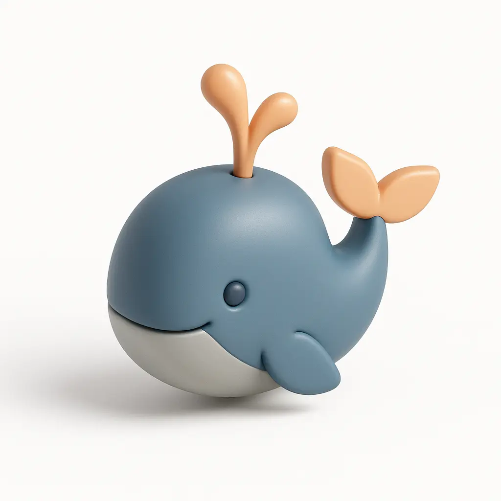 3D Airbnb style icon template whale water spout