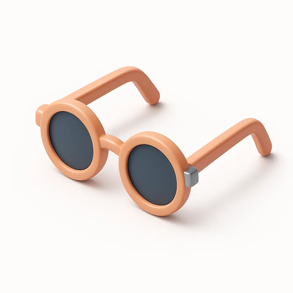 3D Airbnb style icon template round sunglasses