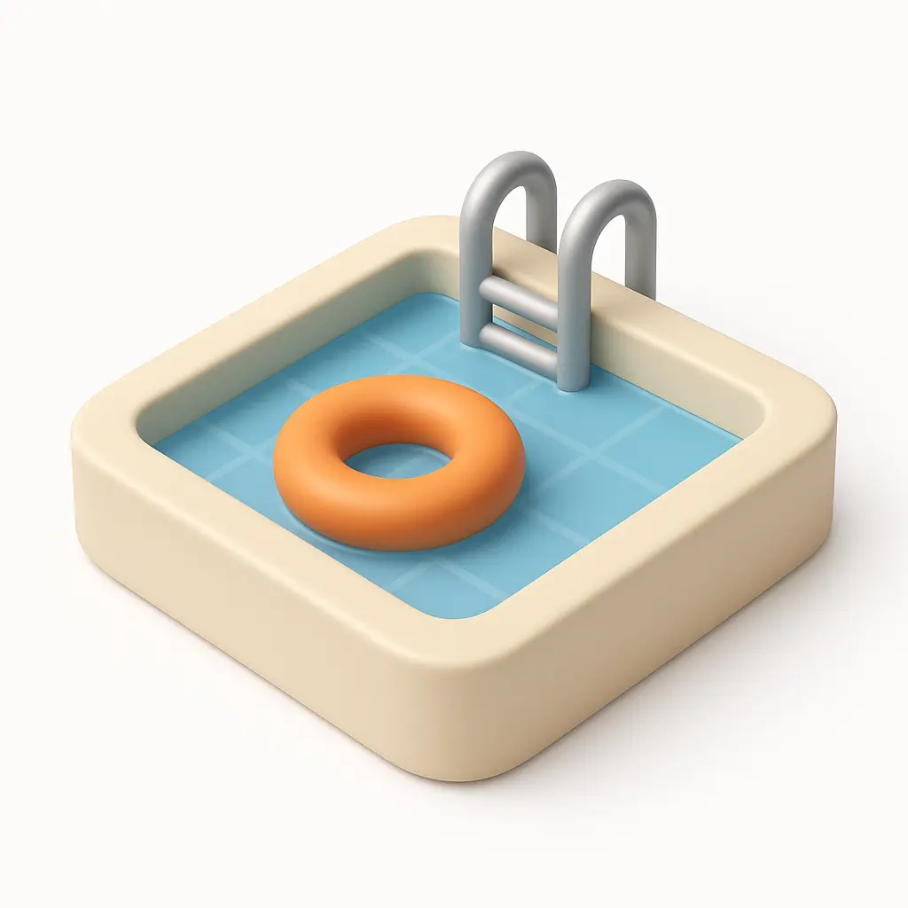 3D Airbnb style icon template pool with float