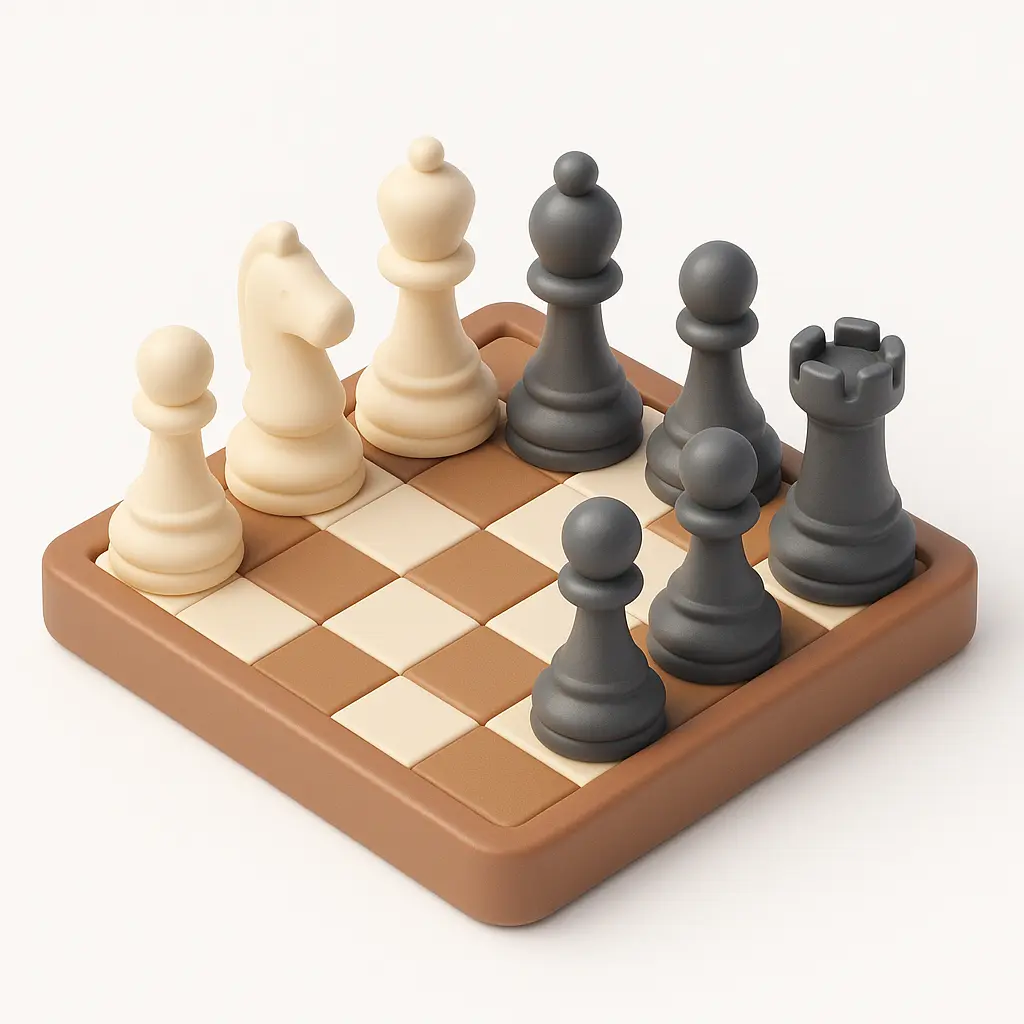 3D Airbnb style icon template chessboard and pieces