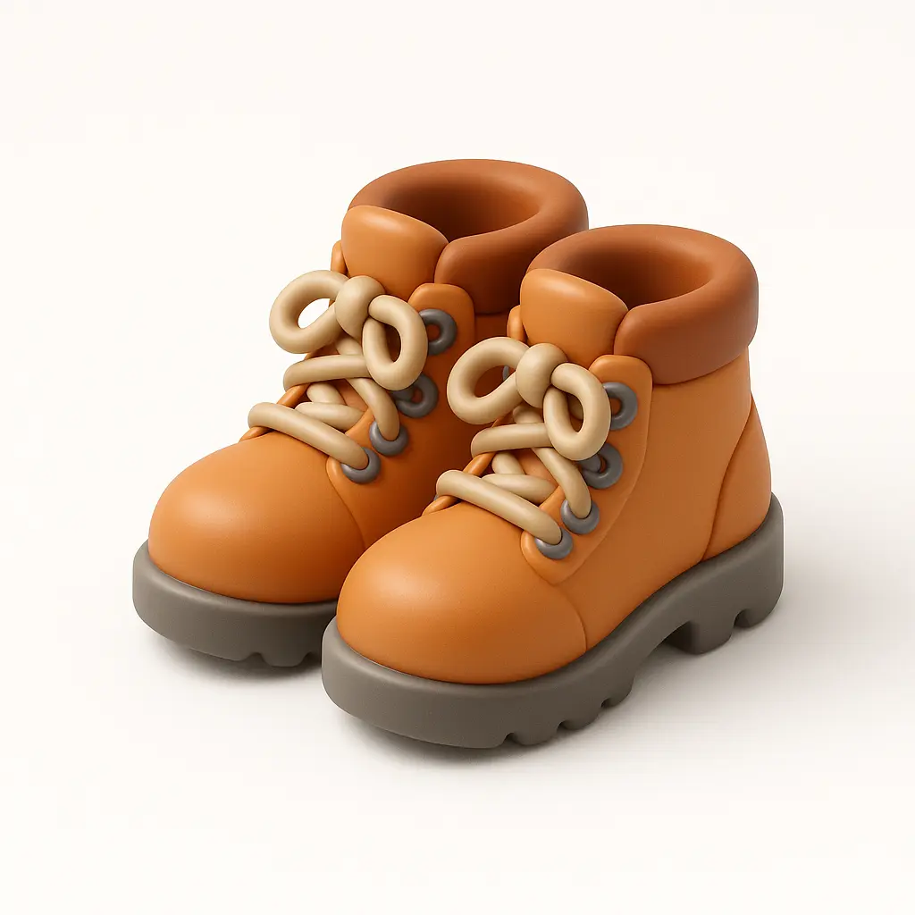 3D Airbnb style icon template hiking boots