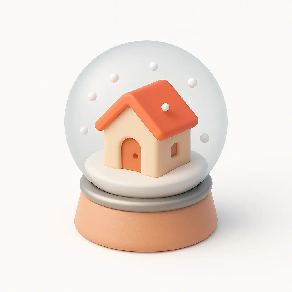 3D Airbnb style icon template snow globe