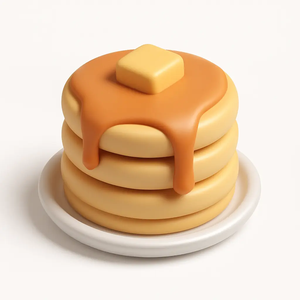 3D Airbnb style icon template pancakes with syrup