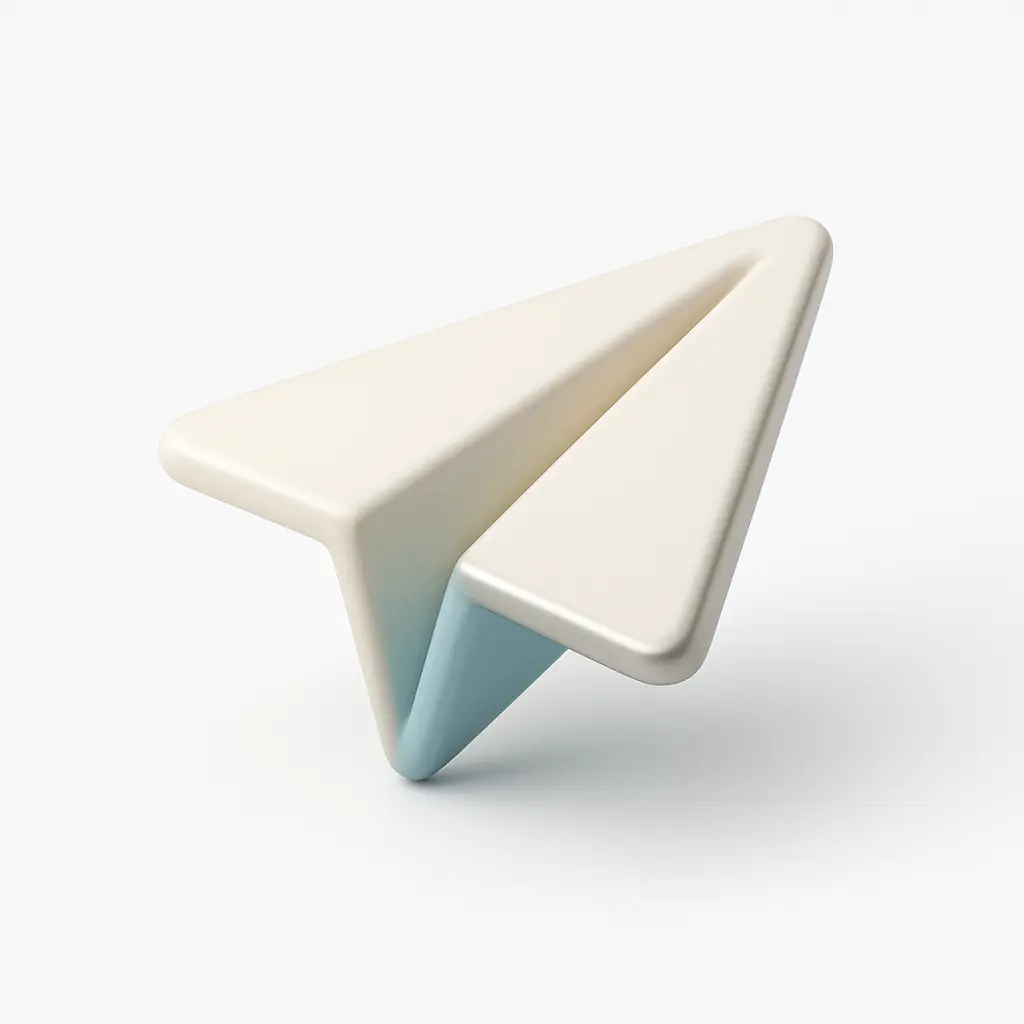 3D Airbnb style icon template paper airplane