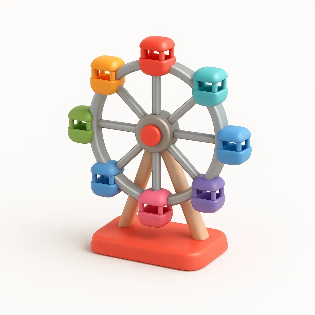 3D Airbnb style icon template Ferris wheel cabins