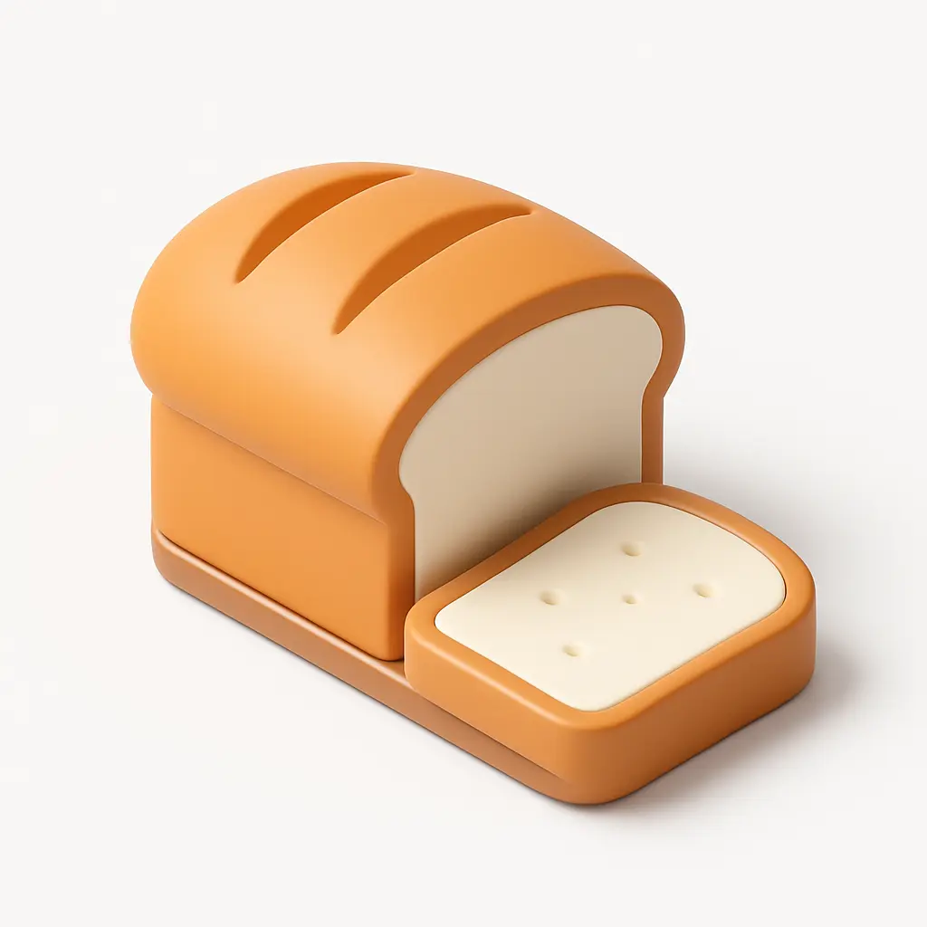 3D Airbnb style icon template loaf of bread