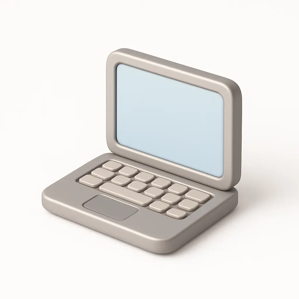 3D Airbnb style icon template modern laptop