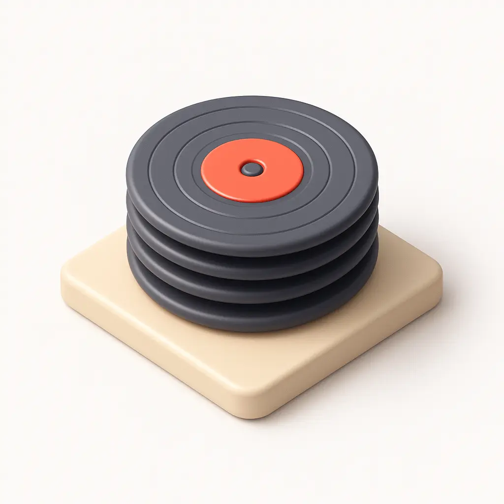 3D Airbnb style icon template vinyl records