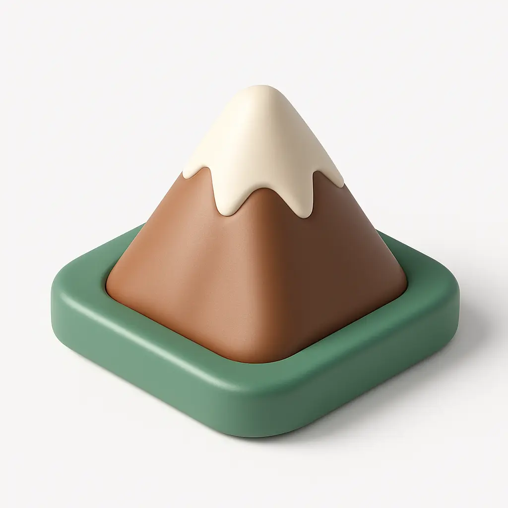 3D Airbnb style icon template snowy mountain