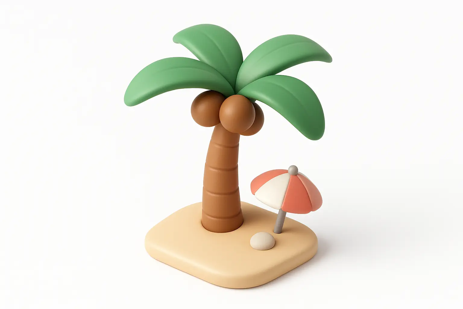 3D Airbnb style icon template palm tree