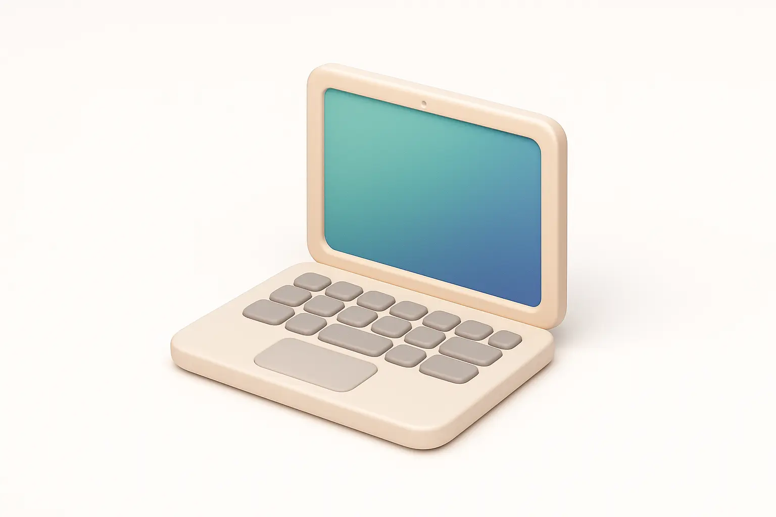 3D Airbnb style icon template modern laptop
