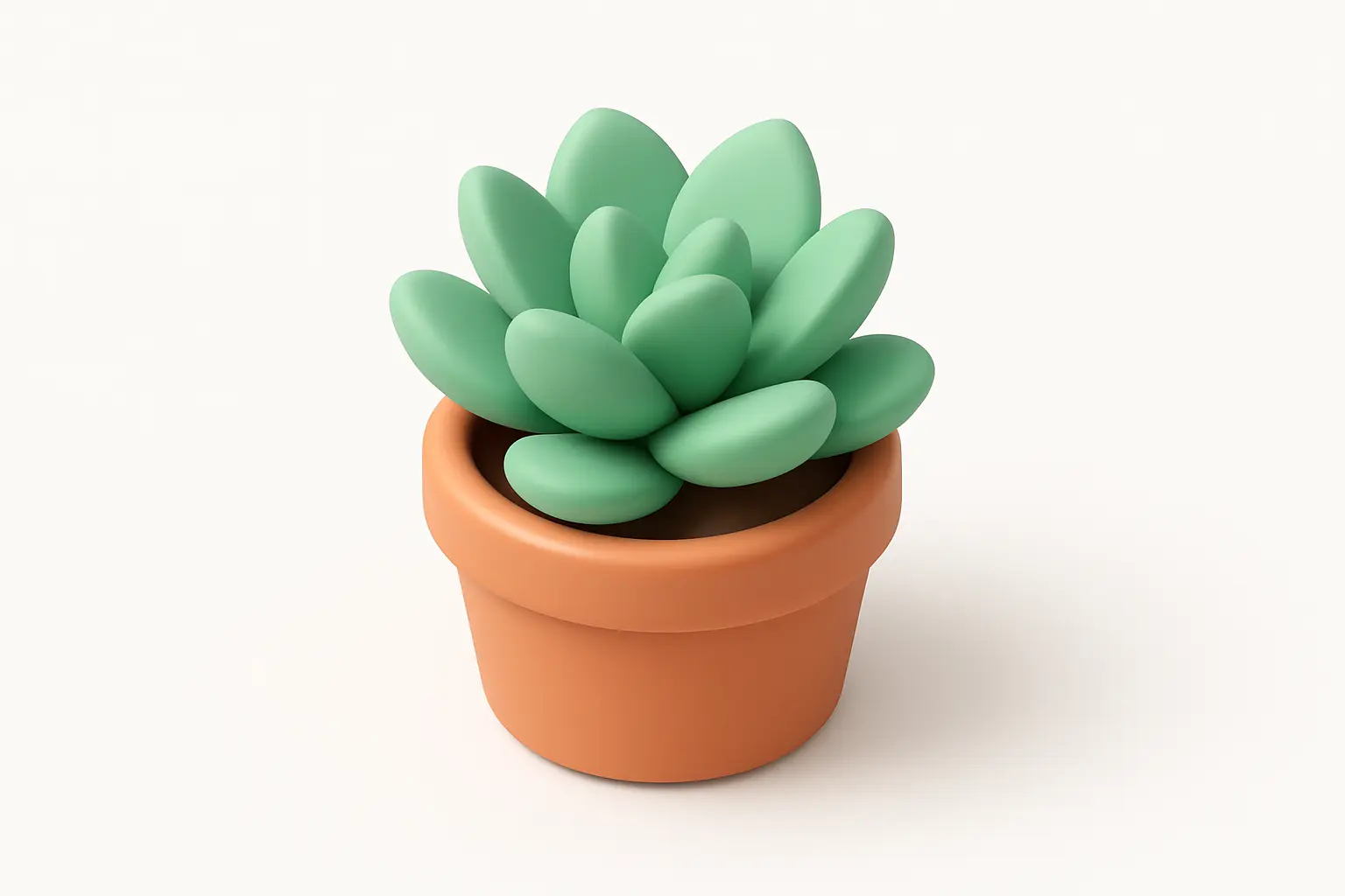 3D Airbnb style icon template succulent plant