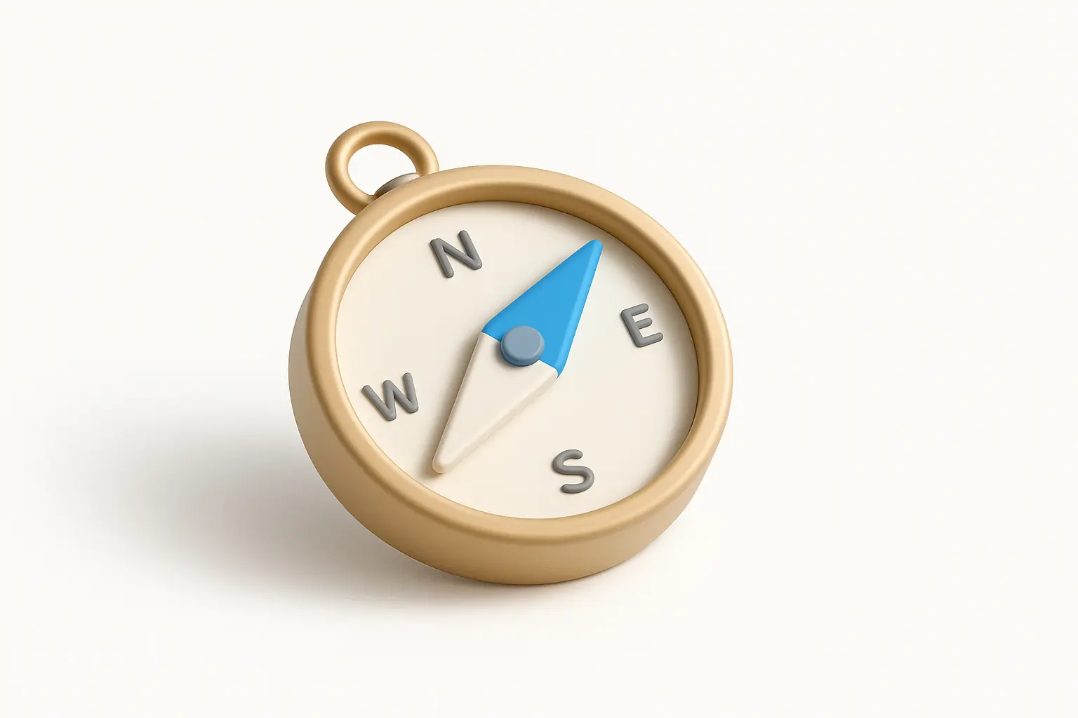 3D Airbnb style icon template compass blue needle