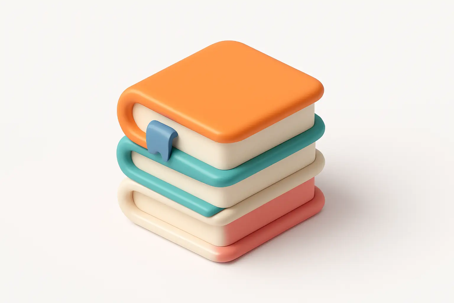 3D Airbnb style icon template colorful books