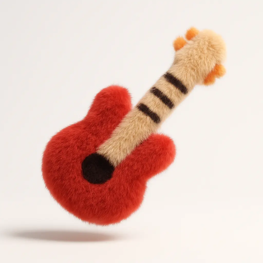 3D Fluffy Icon template guitar