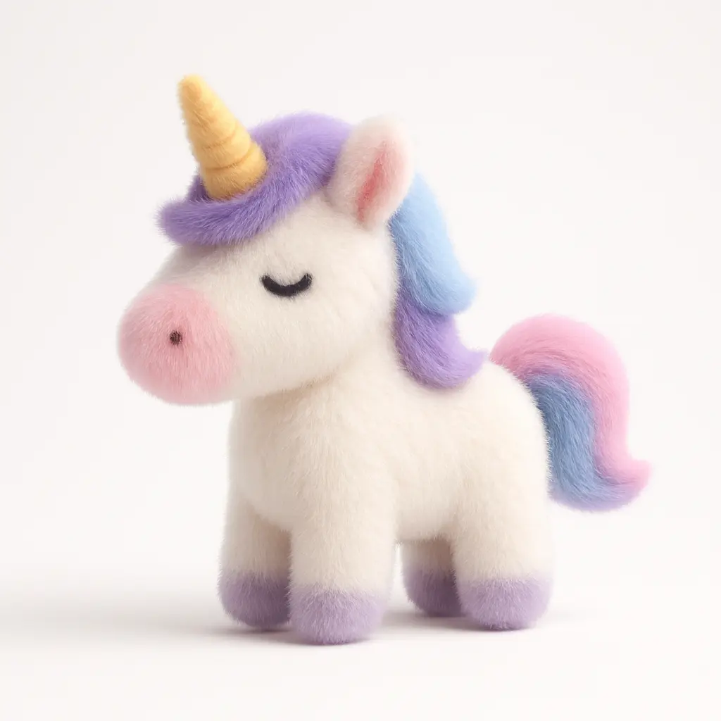 3D fluffy unicorn icon template