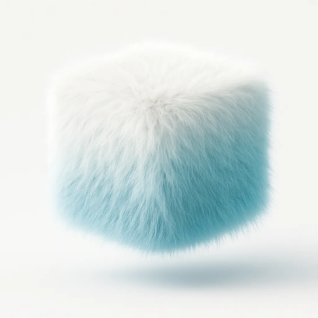 Fluffy ice cube icon with 3D touch