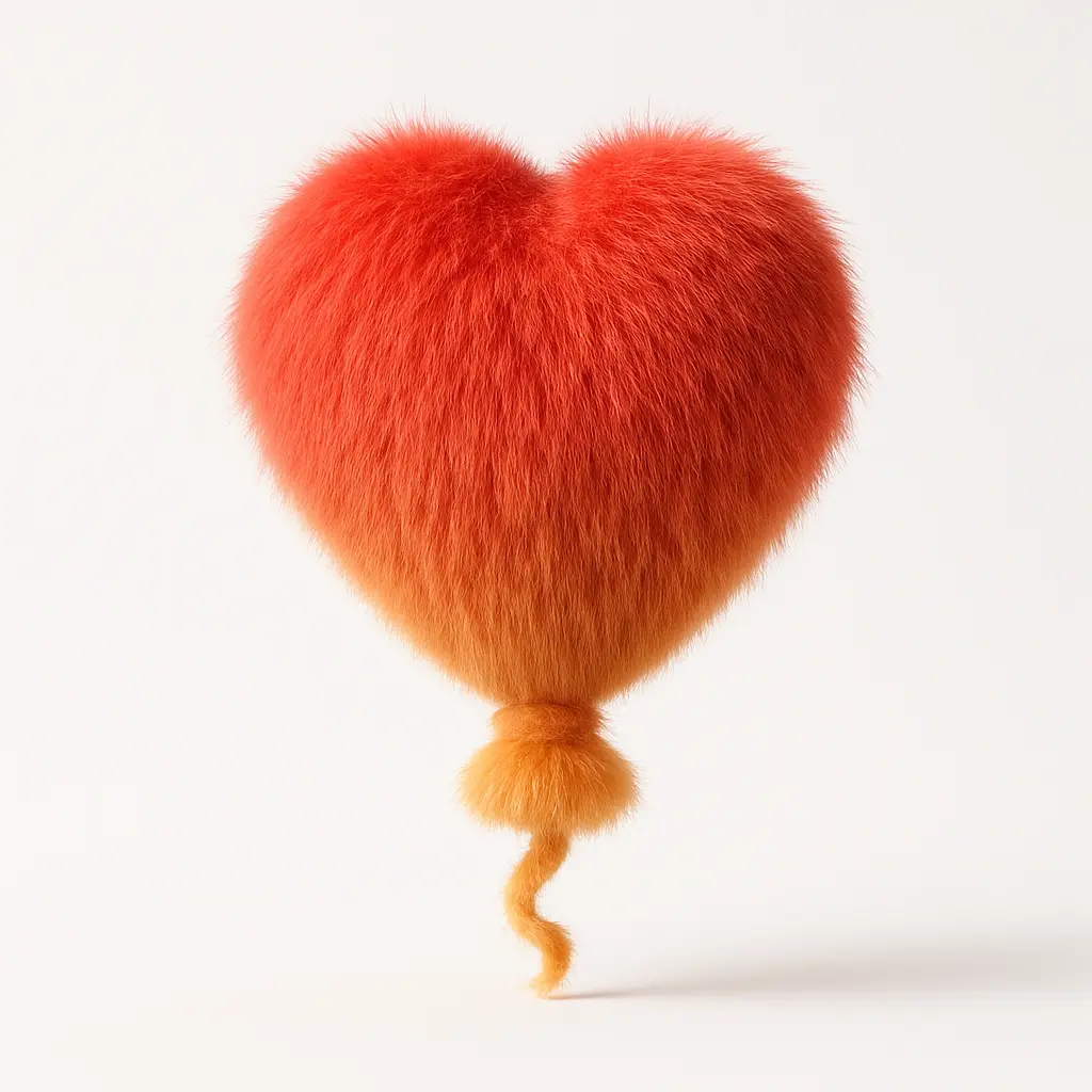 Fluffy balloon icon rendered in 3D