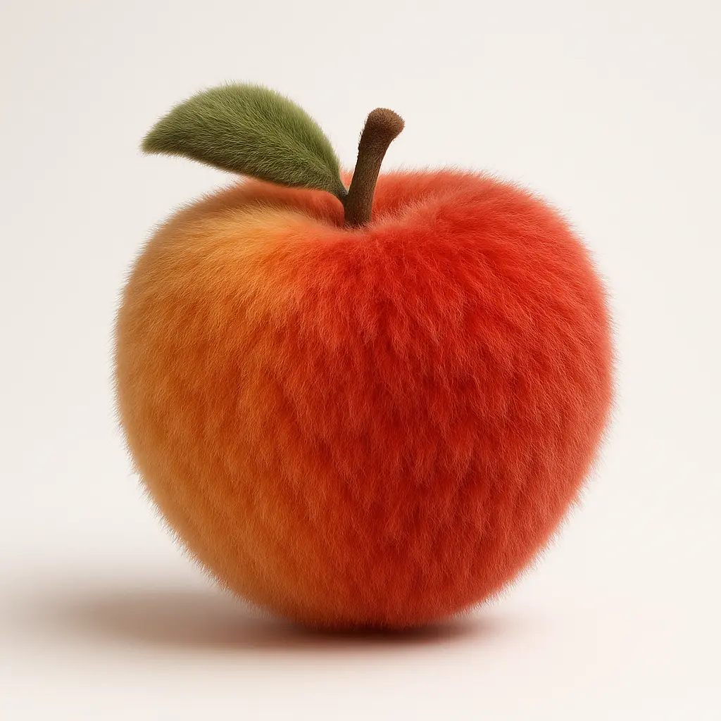 3D Fluffy Icon template apple