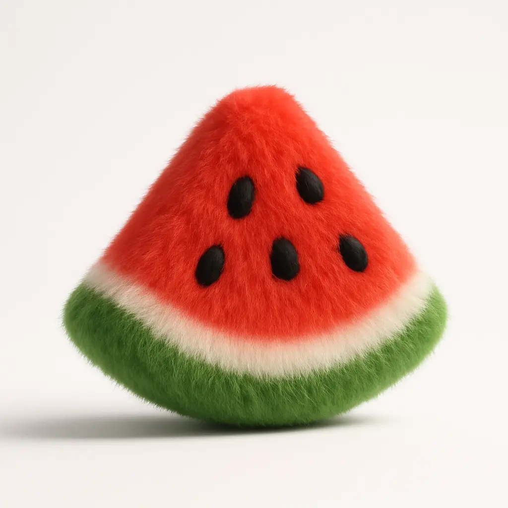 Fluffy watermelon icon with 3D touch