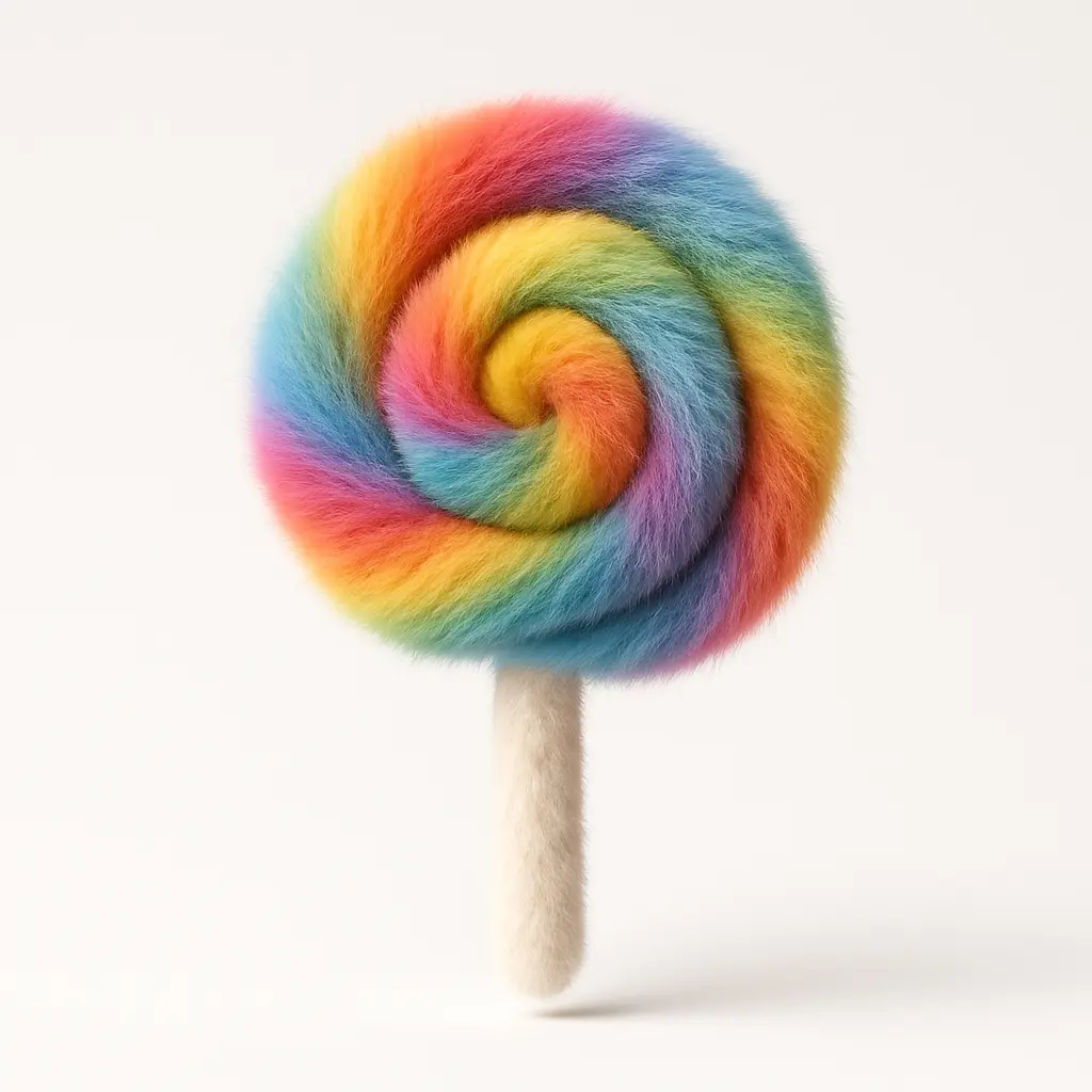 Fluffy lollipop icon in 3D style