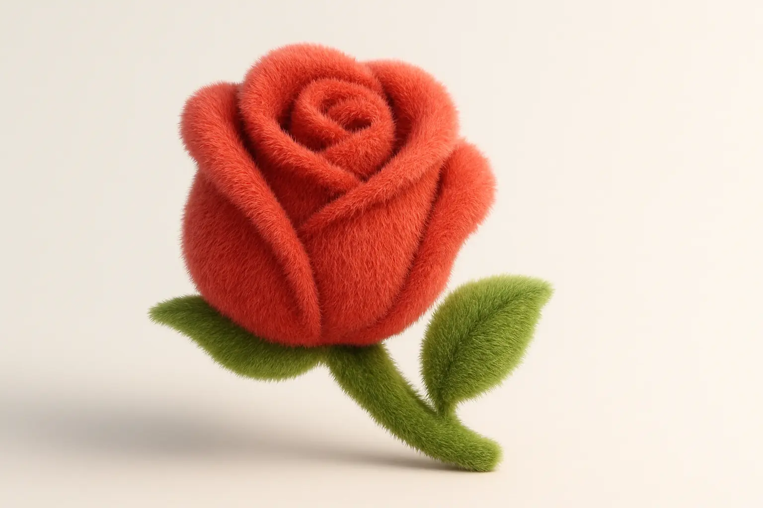 Fluffy rose icon with 3D effect