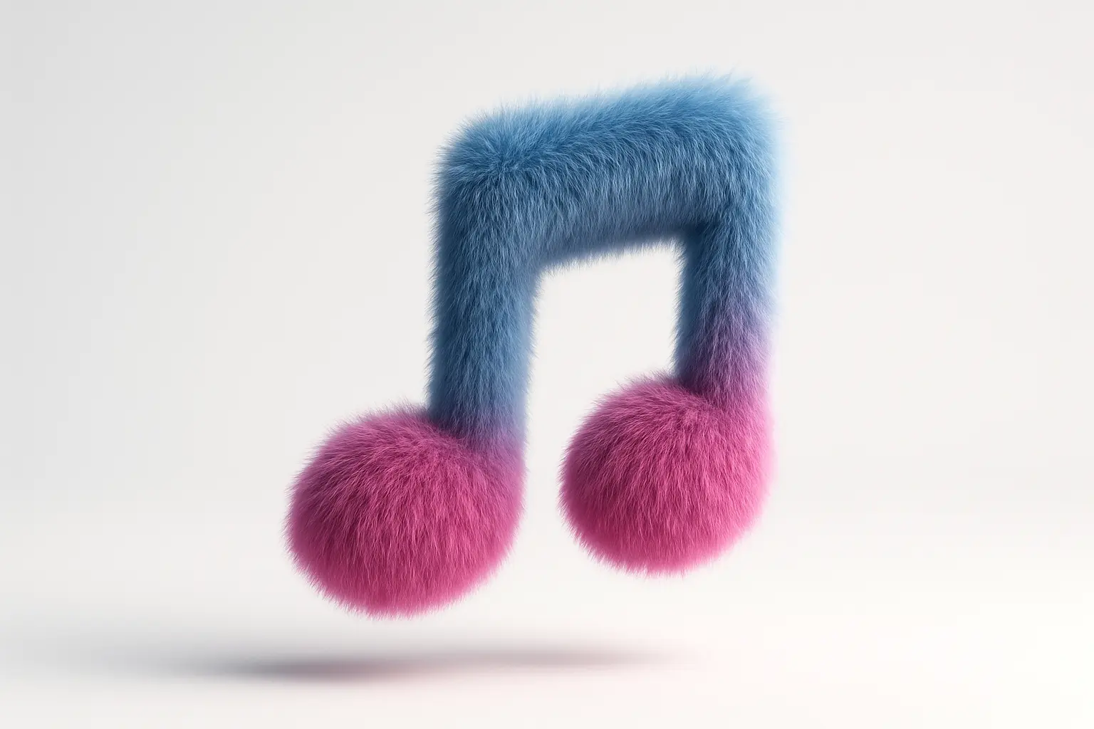 Fluffy music note icon 3D effect