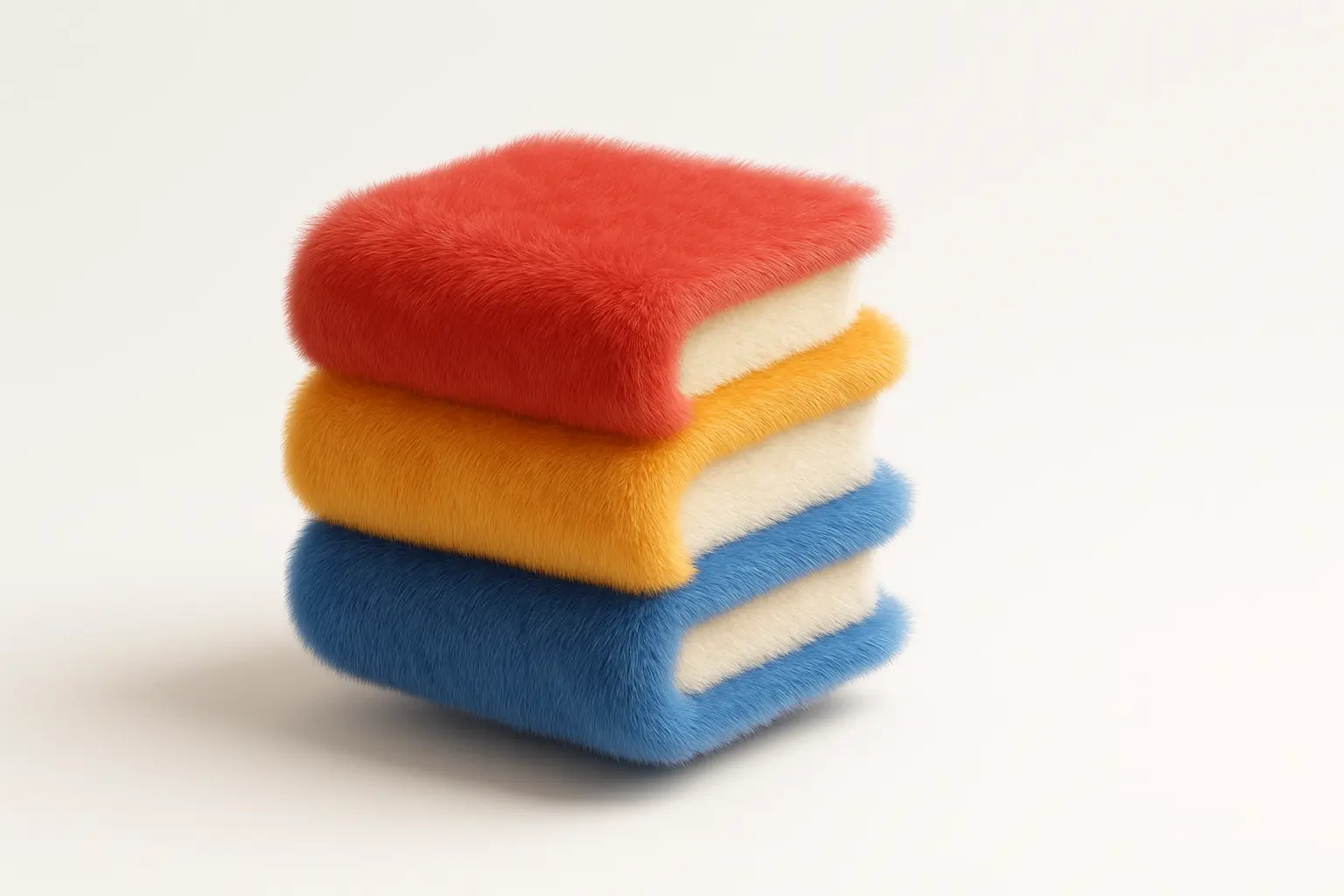 Fluffy stack of books icon 3D