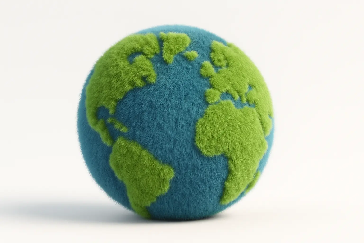 Fluffy globe icon with 3D design