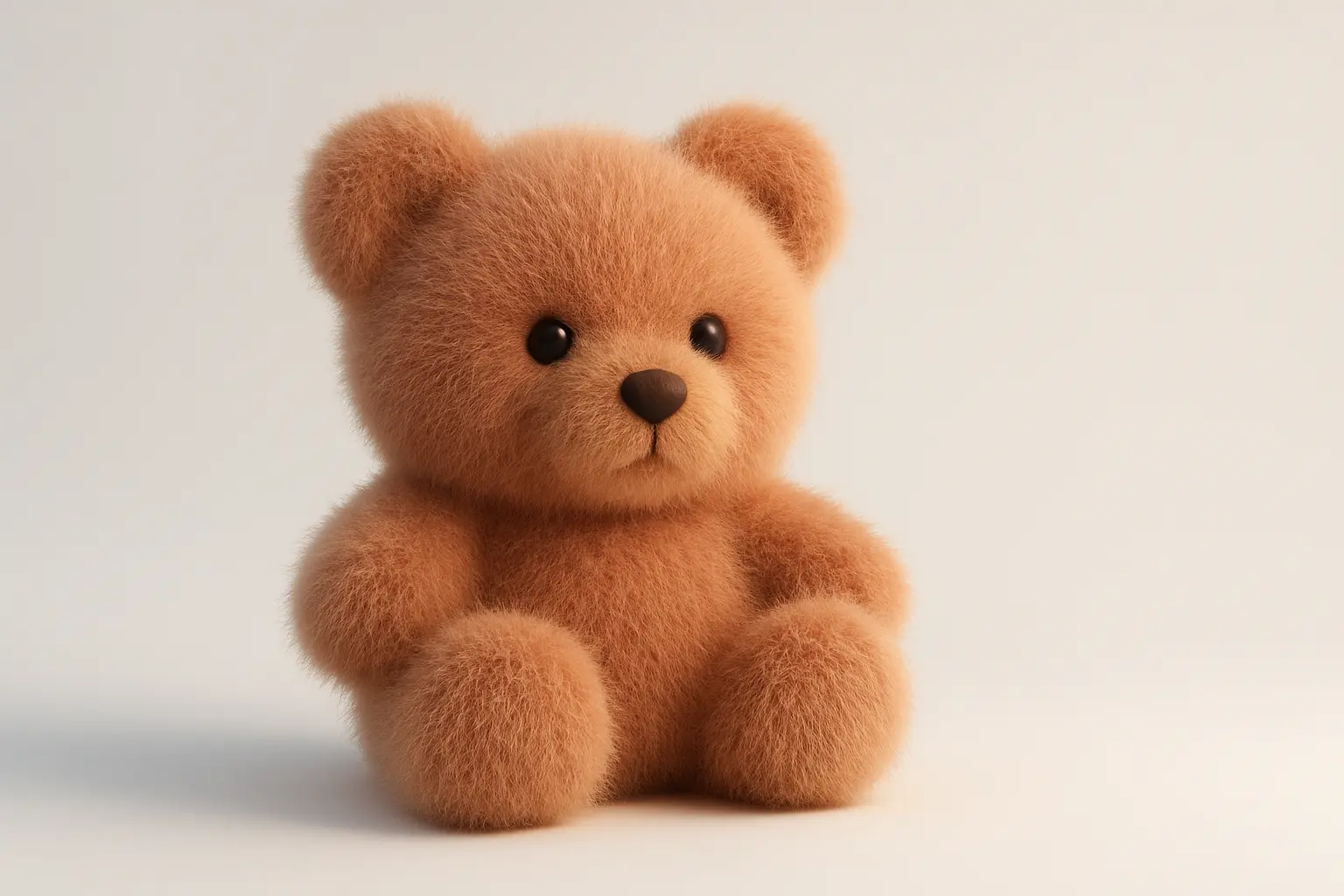 Fluffy teddy bear icon in 3D style