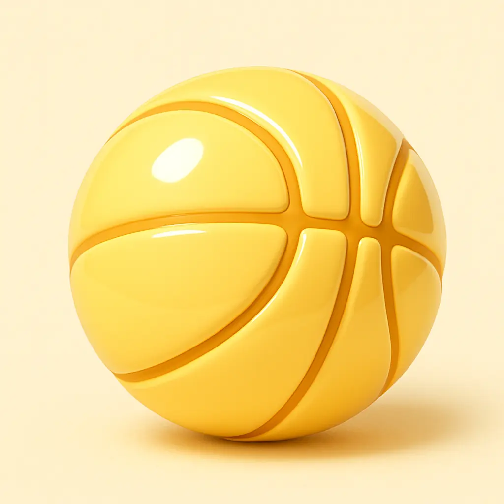 3D Glossy Icon template of a basketball