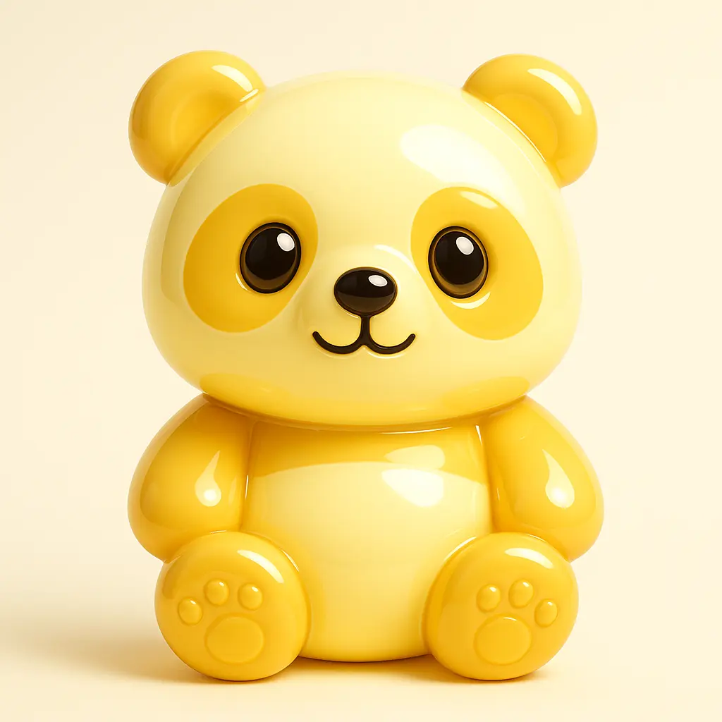 3D Glossy Icon template of a panda bear