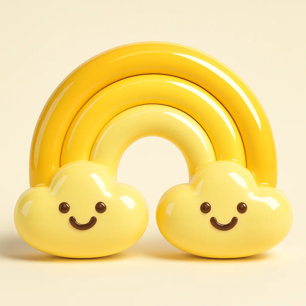 3D Glossy Icon template of a rainbow