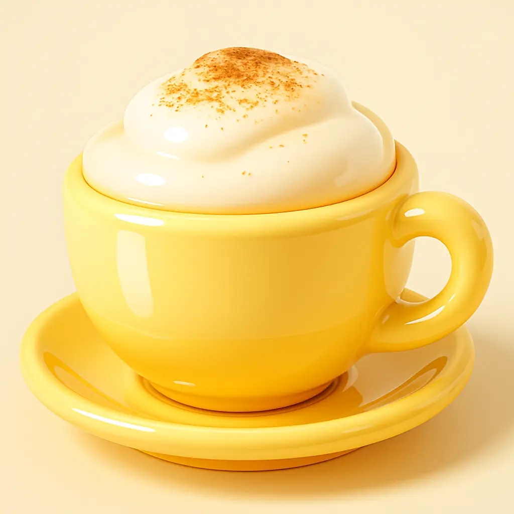 3D Glossy Icon template of a cappuccino