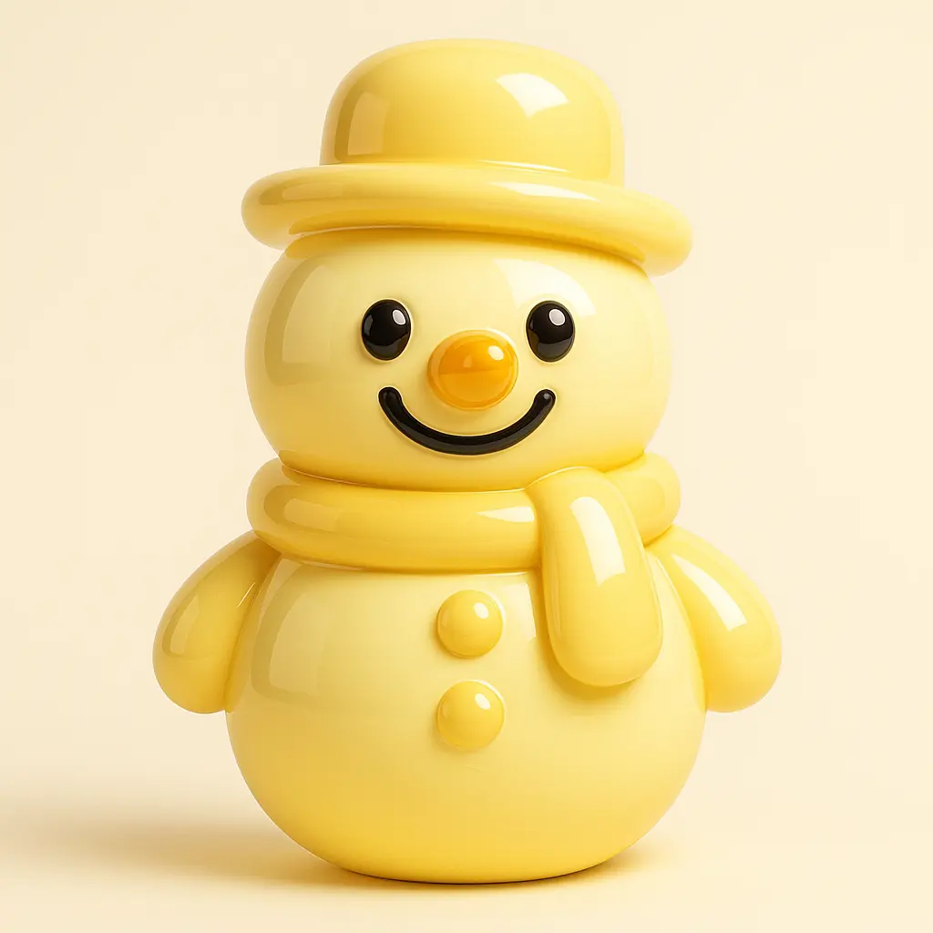 3D Glossy Icon template of a snowman