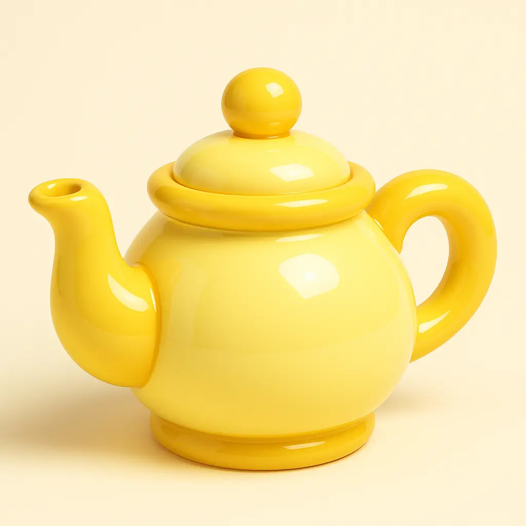3D Glossy Icon template of a whimsical teapot