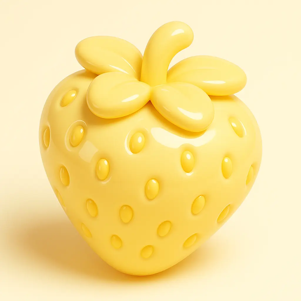 3D Glossy Icon template of a sweet strawberry