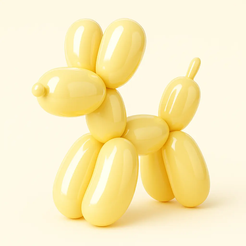 3D Glossy Icon template of a balloon dog