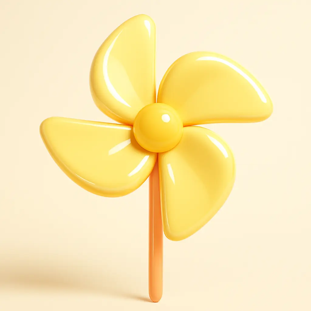3D Glossy Icon template of a pinwheel