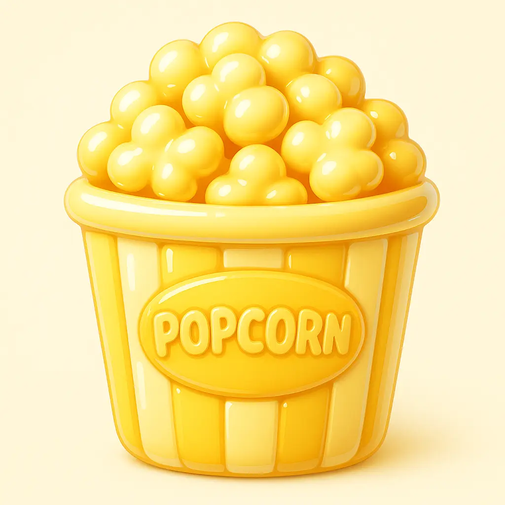 3D Glossy Icon template of a popcorn container