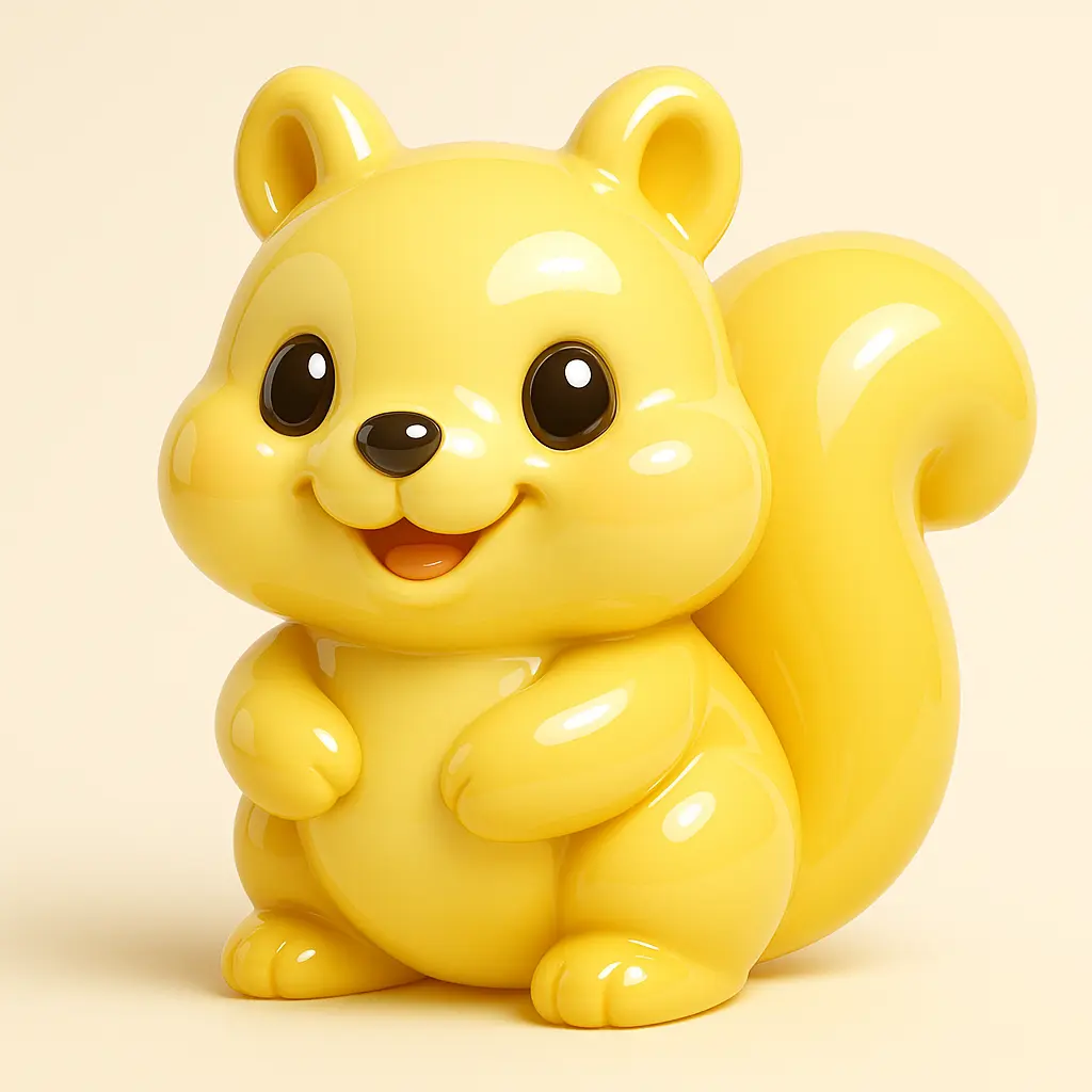 3D Glossy Icon template of a chummy squirrel