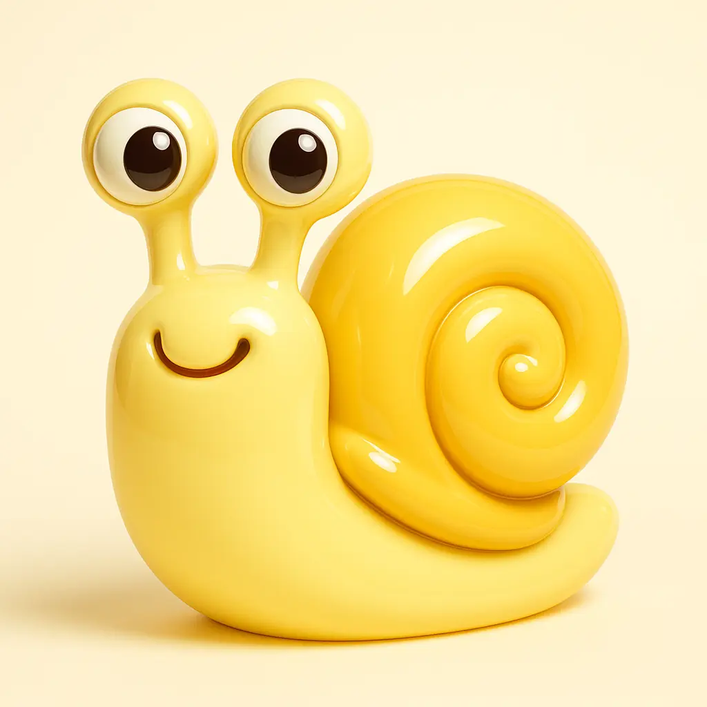 3D Glossy Icon template of a snail