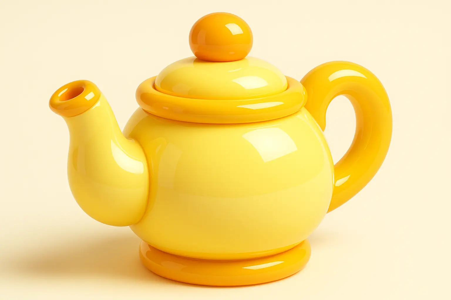 3D Glossy Icon template of a whimsical teapot